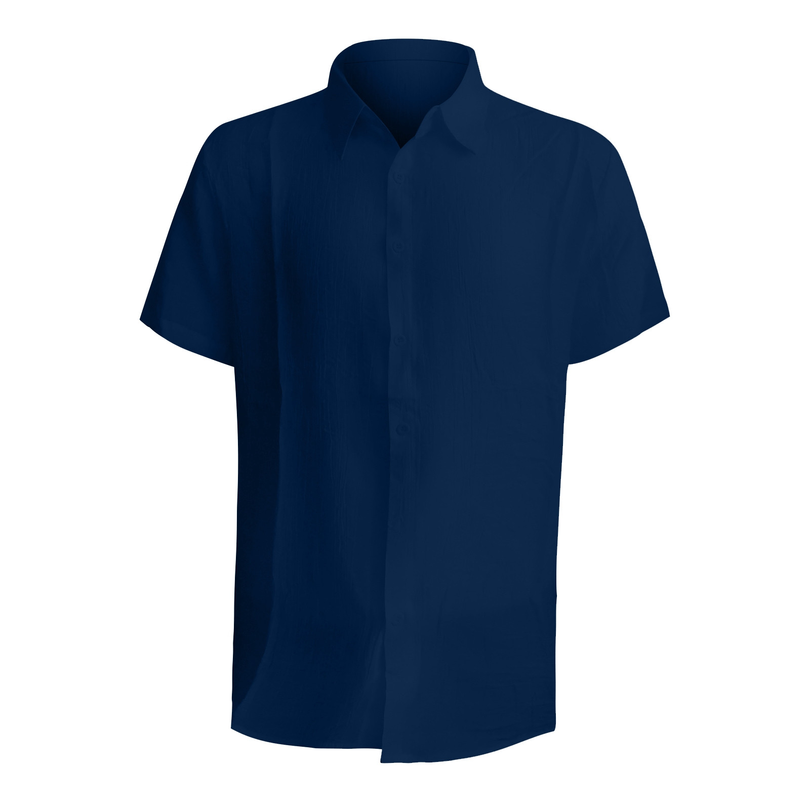 thumbnail image 2 of Camisa de manga corta con cuello cubano para hombre - Camisa informal con botones para bodas en la playa - Ropa de verano, 2 of 5